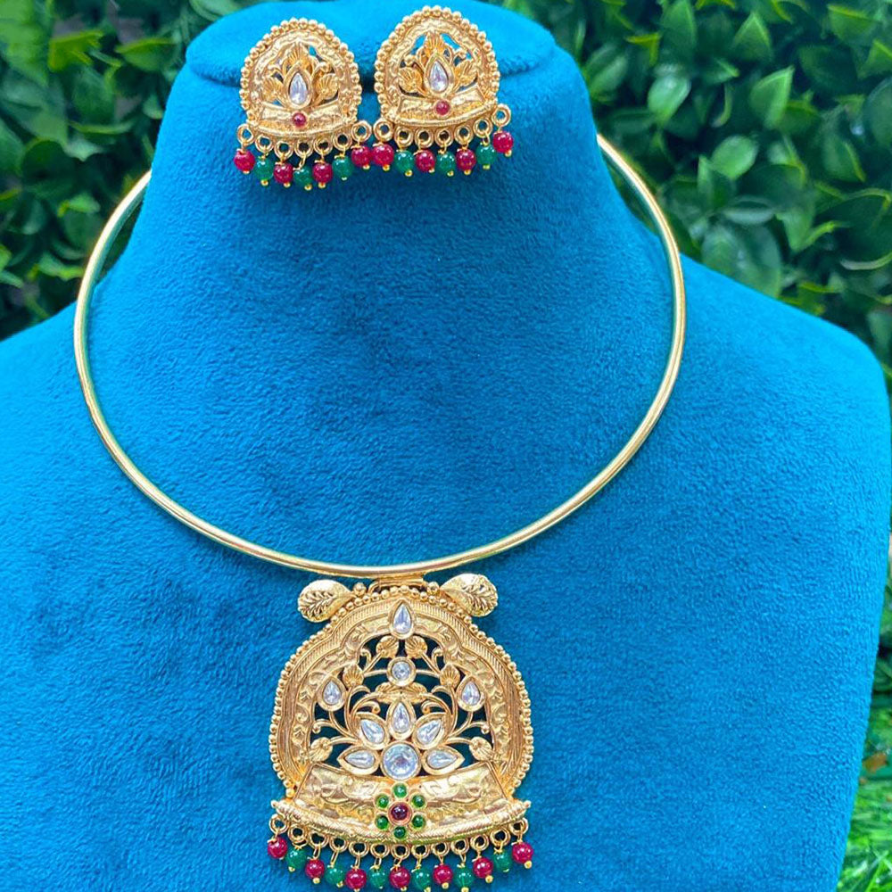 Amoliya Jewels Royal Heritage Polki Kundan And Pearls Necklace Set