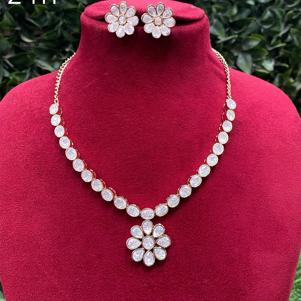 Amoliya Jewels Royal Polki Kundan Stone Necklace Set