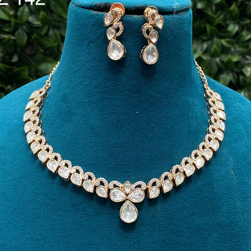 Amoliya Jewels Royal Polki Kundan Stone Necklace Set