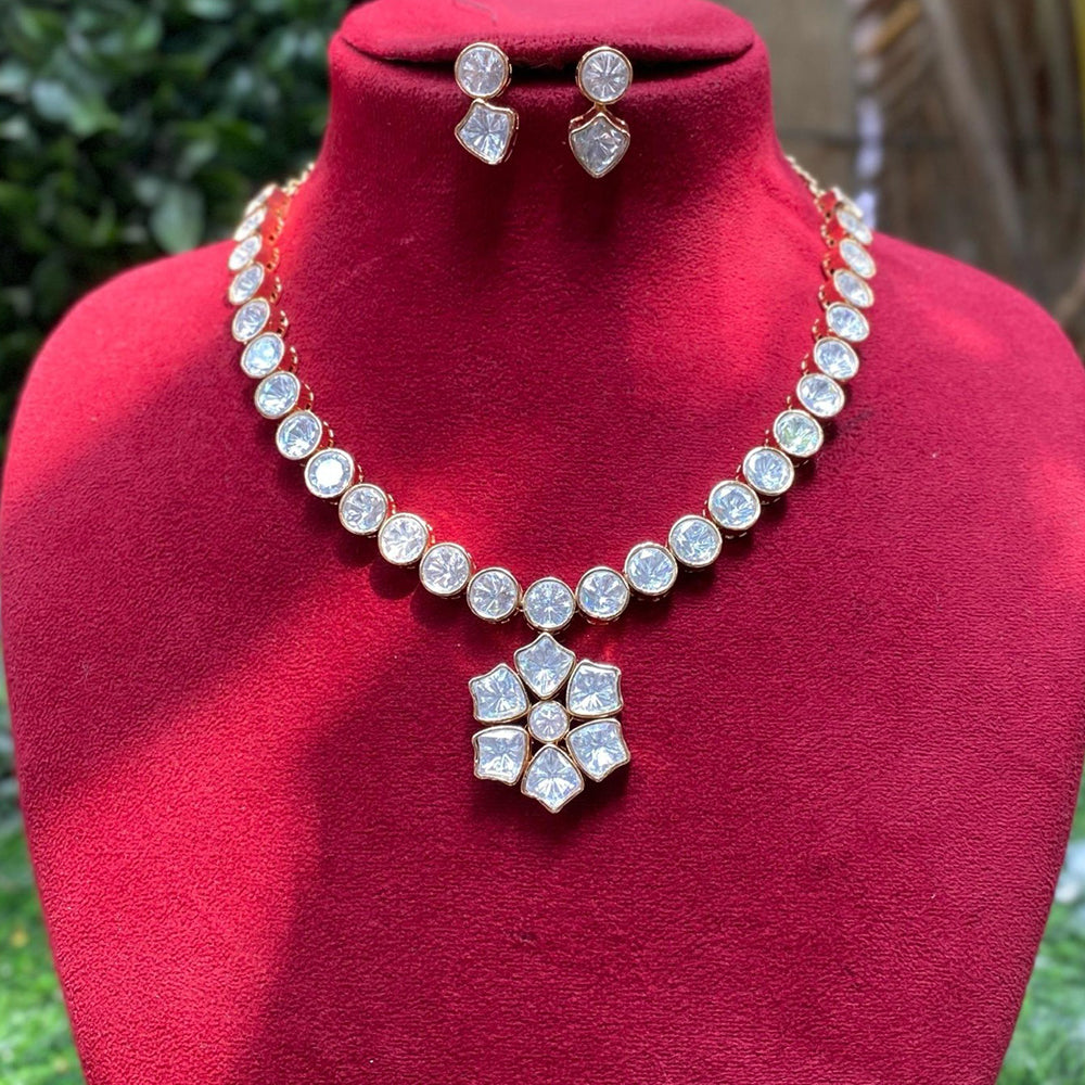 Amoliya Jewels Royal Polki Kundan Stone Necklace Set