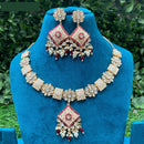 Amoliya Jewels Timeless Polki Kundan And Pearls Meenakari Necklace Set