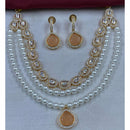 Amoliya Jewels Royal Glow Polki Kundan And Pearl Necklace Set