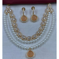 Amoliya Jewels Royal Glow Polki Kundan And Pearl Necklace Set