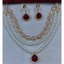 Amoliya Jewels Royal Glow Polki Kundan And Pearl Necklace Set