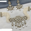 Amoliya Jewels Royal Polki Kundan And Pota Stone Necklace Set