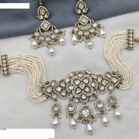 Amoliya Jewels Royal Polki Kundan And Pota Stone Necklace Set