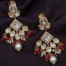 Amoliya Jewels Regal Shine Polki Kundan And Pearl Dangler Earrings
