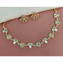 Amoliya Jewels Classic Glow Polki Kundan And Pota Stone Necklace Set