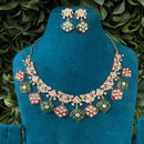 Amoliya Jewels Classic Glow Polki Kundan And Pota Stone Necklace Set