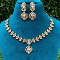 Amoliya Jewels Handcrafted Elegant Polki Kundan Stone Necklace Set