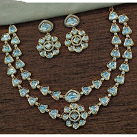 Amoliya Jewels Handcrafted Elegant Polki Kundan Stone Necklace Set