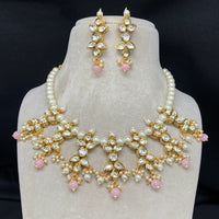 Amoliya Jewels Royal Kundan And Pearl Beaded Necklace Set