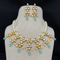 Amoliya Jewels Royal Kundan And Pearl Beaded Necklace Set