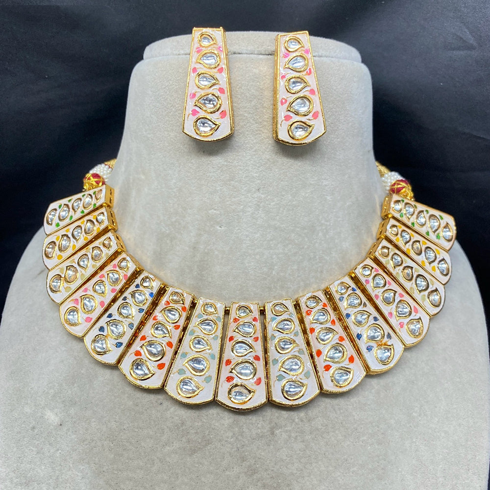 Amoliya Jewels Royal Kundan And Meenakari Necklace Set