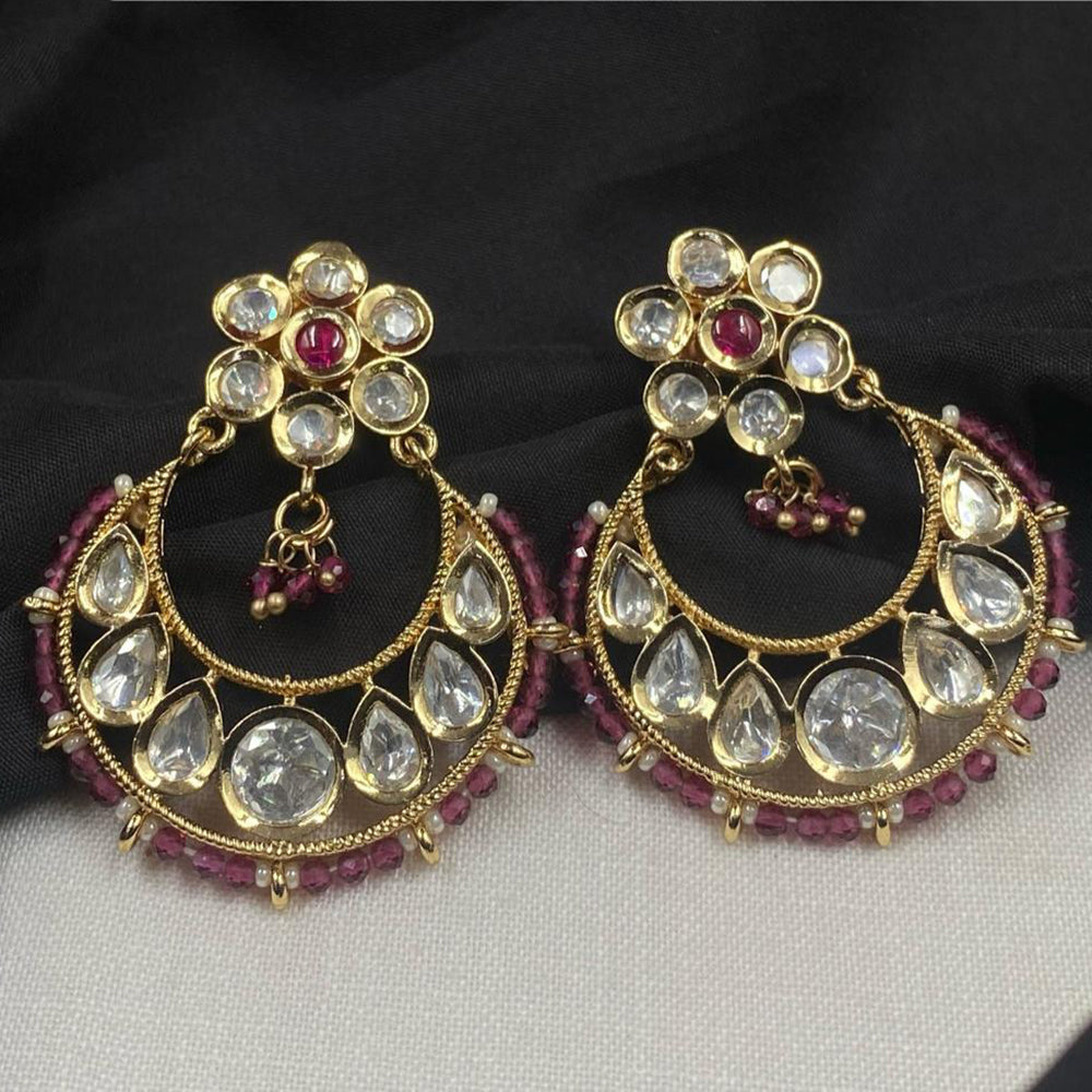 Amoliya Jewels Regal Shine Polki Kundan Dangler Earrings