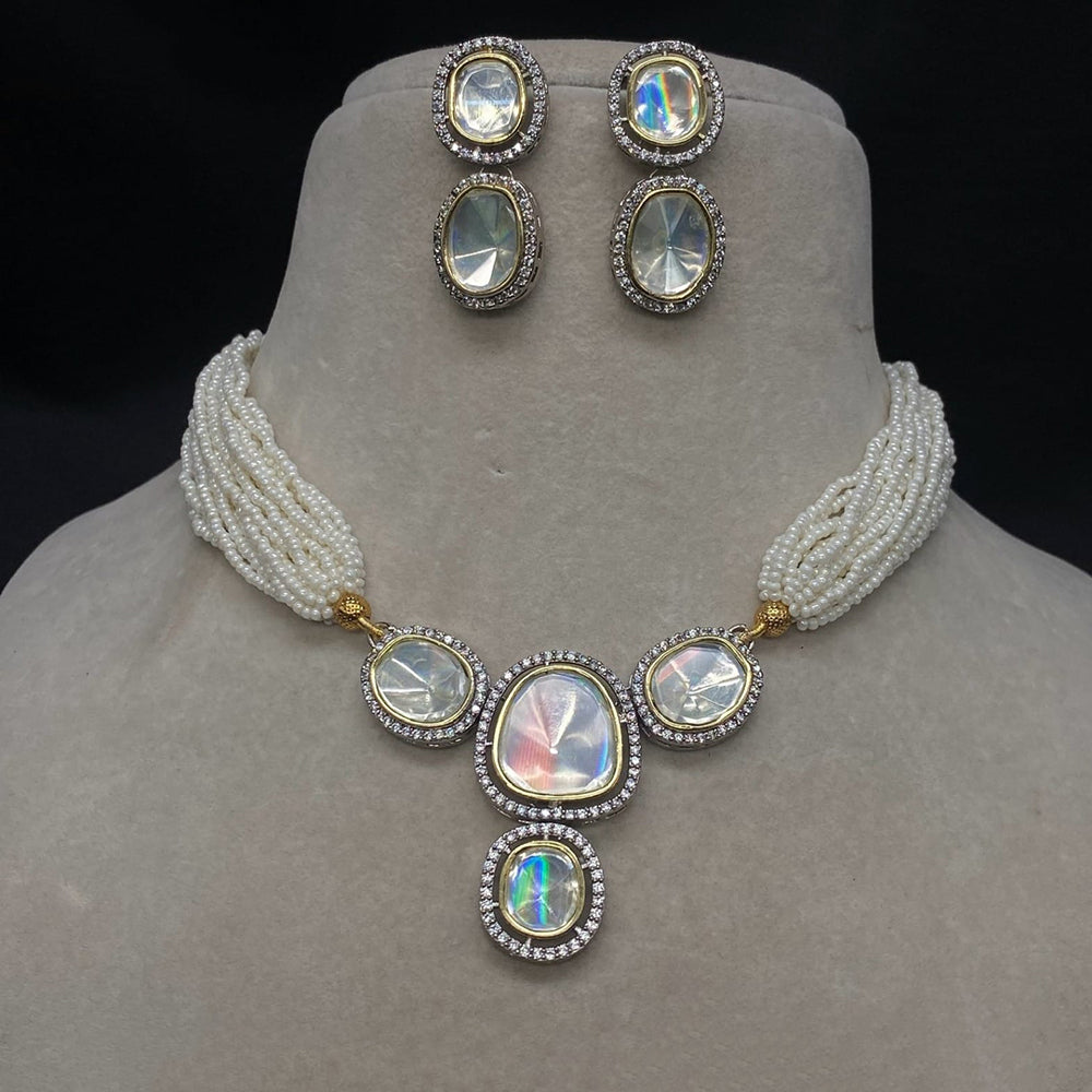 Amoliya Jewels Royal Polki Kundan Stone Necklace Set