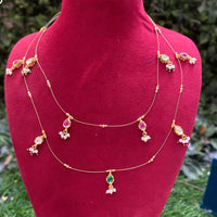 Amoliya Jewels Classic Kundan Stone And Pearl Necklace