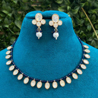 Amoliya Jewels Regal Polki Kundan Stone And Pearl Necklace Set