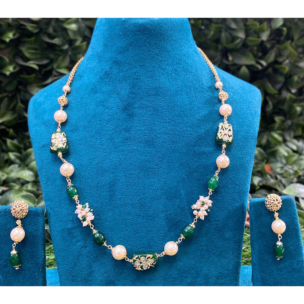Amoliya Jewels Premium Beads And Pearl Necklace Set