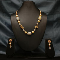 Amoliya Jewels Premium Beads And Pearl Necklace Set