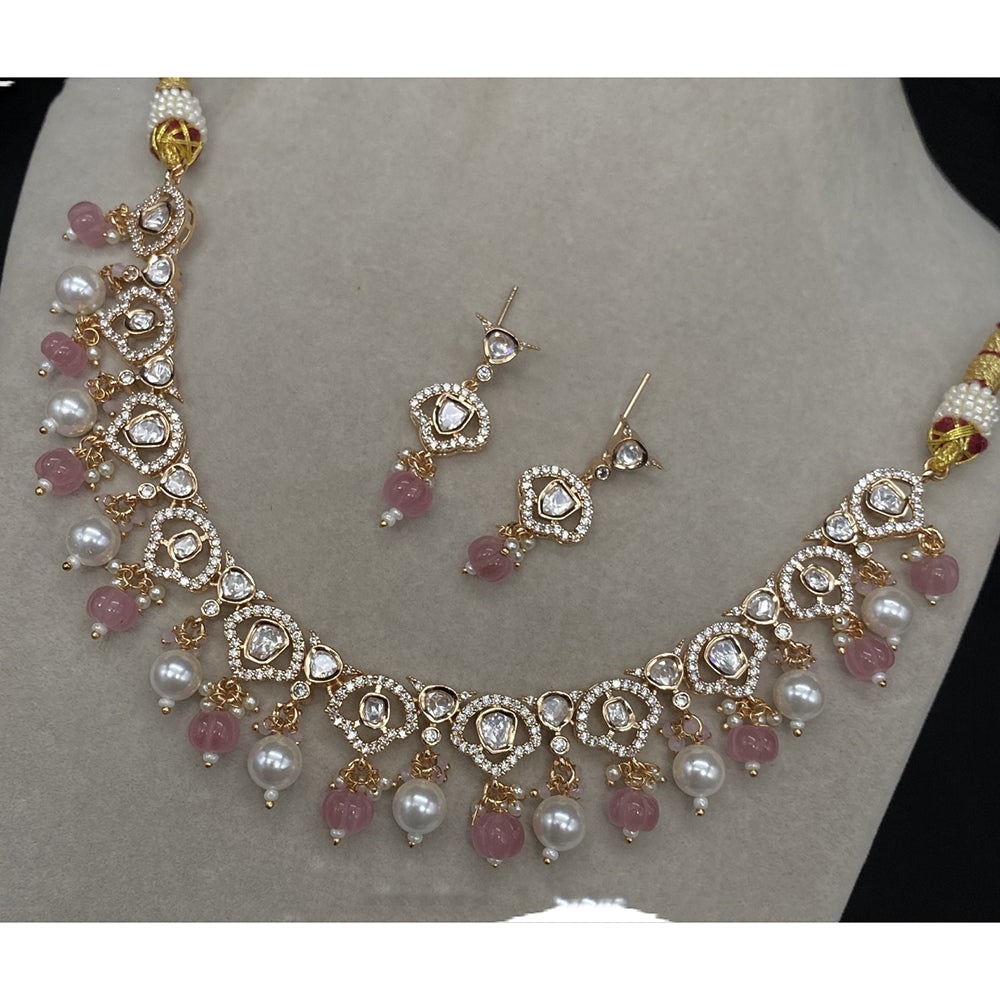 Amoliya Jewels Grand Polki Kundan Stone And Beads Necklace Set