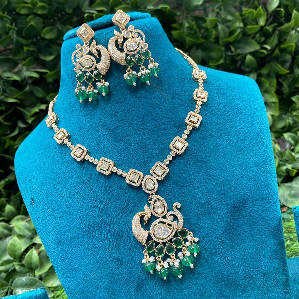 Amoliya Jewels Grand Polki Kundan Stone And Beads Necklace Set