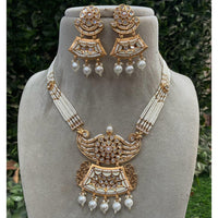 Amoliya Jewels Grand Polki Kundan Stone And Beads Necklace Set