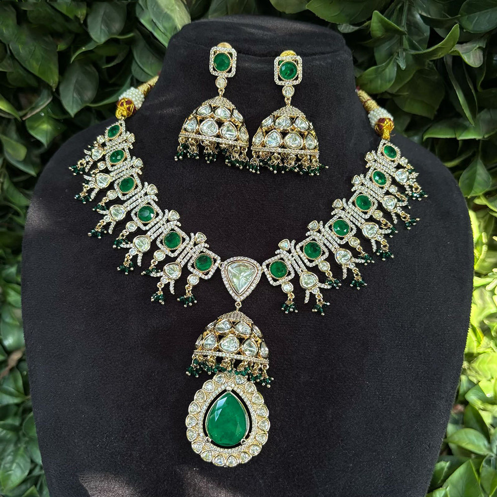 Amoliya Jewels Grand Polki Kundan Stone And Beads Necklace Set