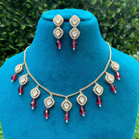 Amoliya Jewels Grand Polki Kundan Stone And Beads Necklace Set