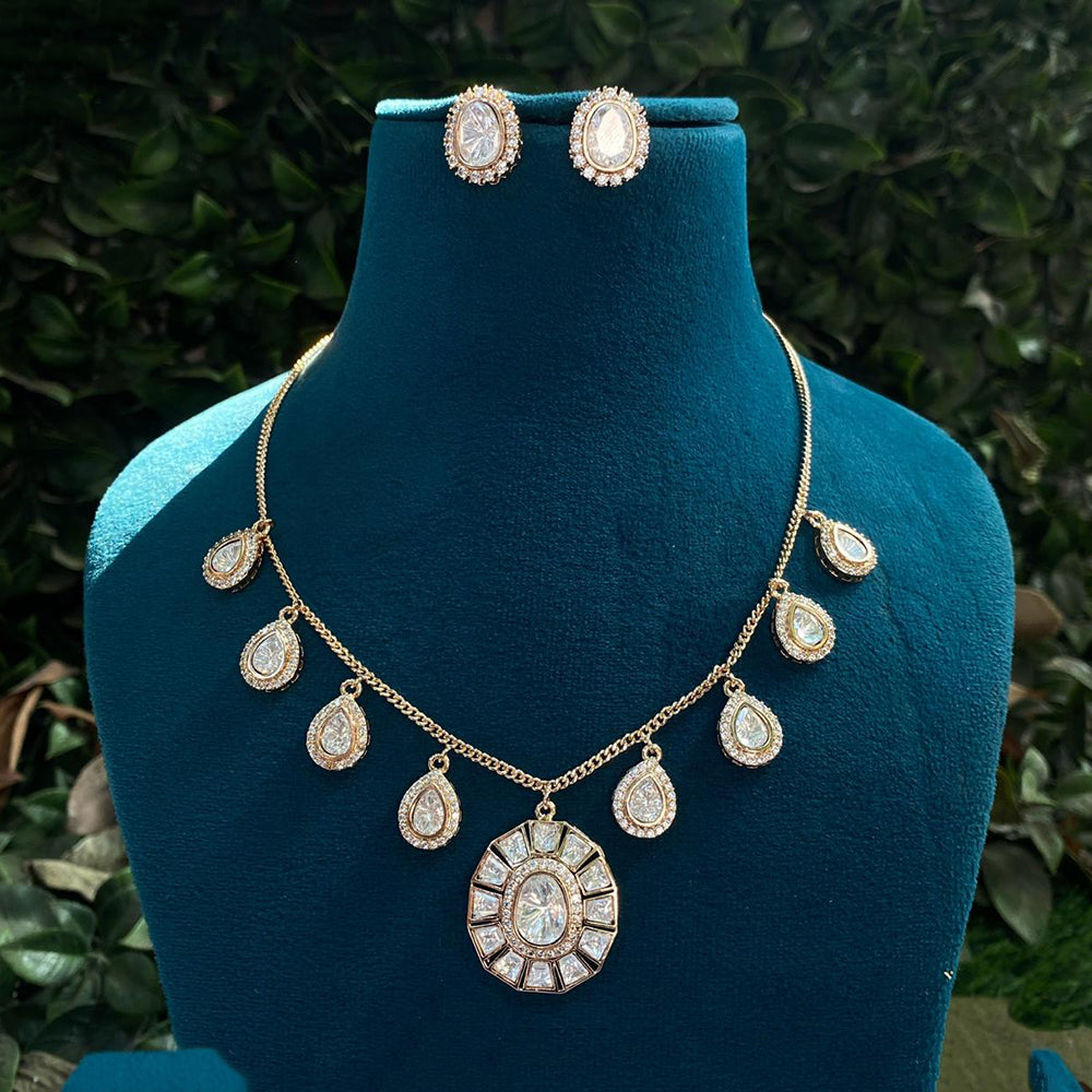 Amoliya Jewels Grand Polki Kundan Stone Necklace Set
