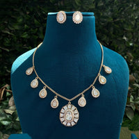 Amoliya Jewels Grand Polki Kundan Stone Necklace Set