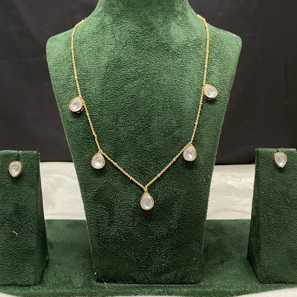 Amoliya Jewels Royal Polki Kundan Stone Heritage Necklace Set