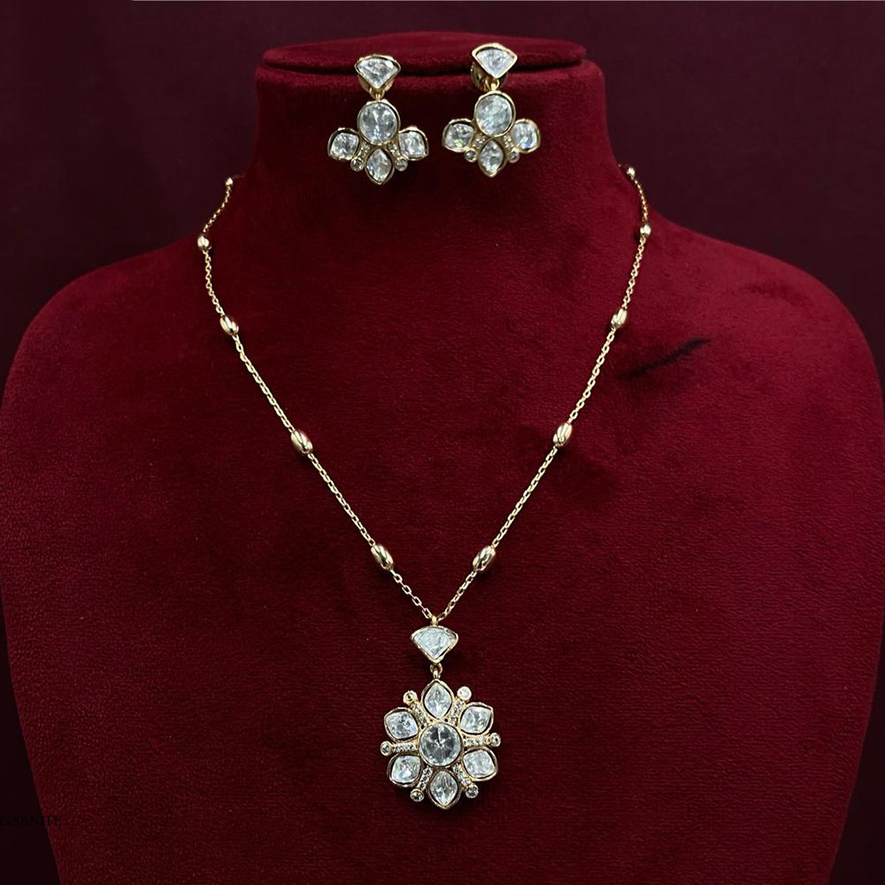 Amoliya Jewels Royal Polki Kundan Stone Heritage Necklace Set