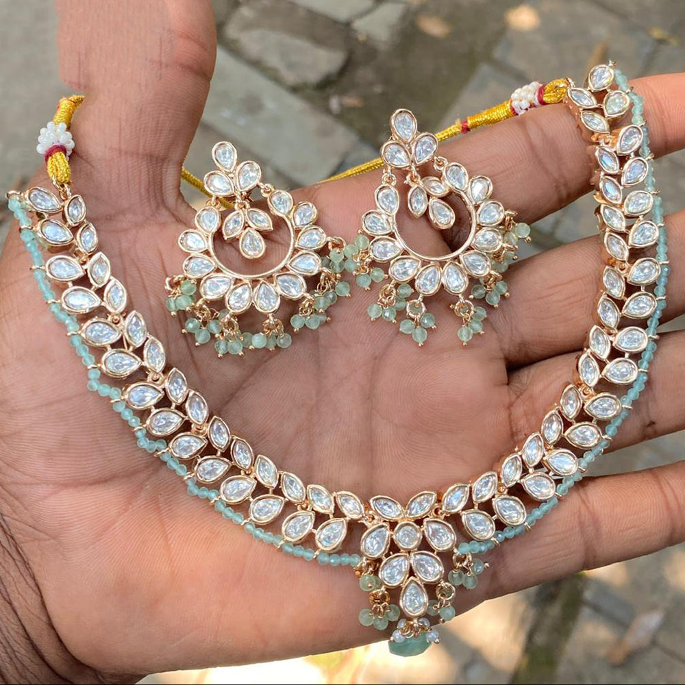 Amoliya Jewels Royal Polki Kundan Stone And Beads Heritage Necklace Set