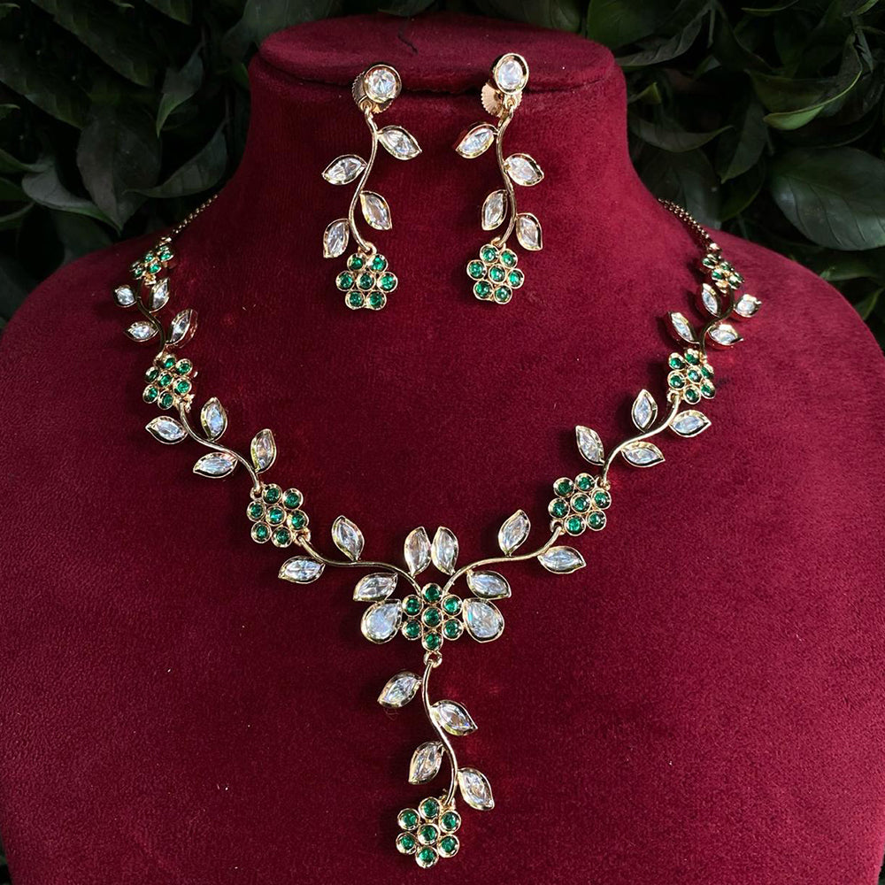 Amoliya Jewels Royal Polki Kundan Stone Heritage Necklace Set