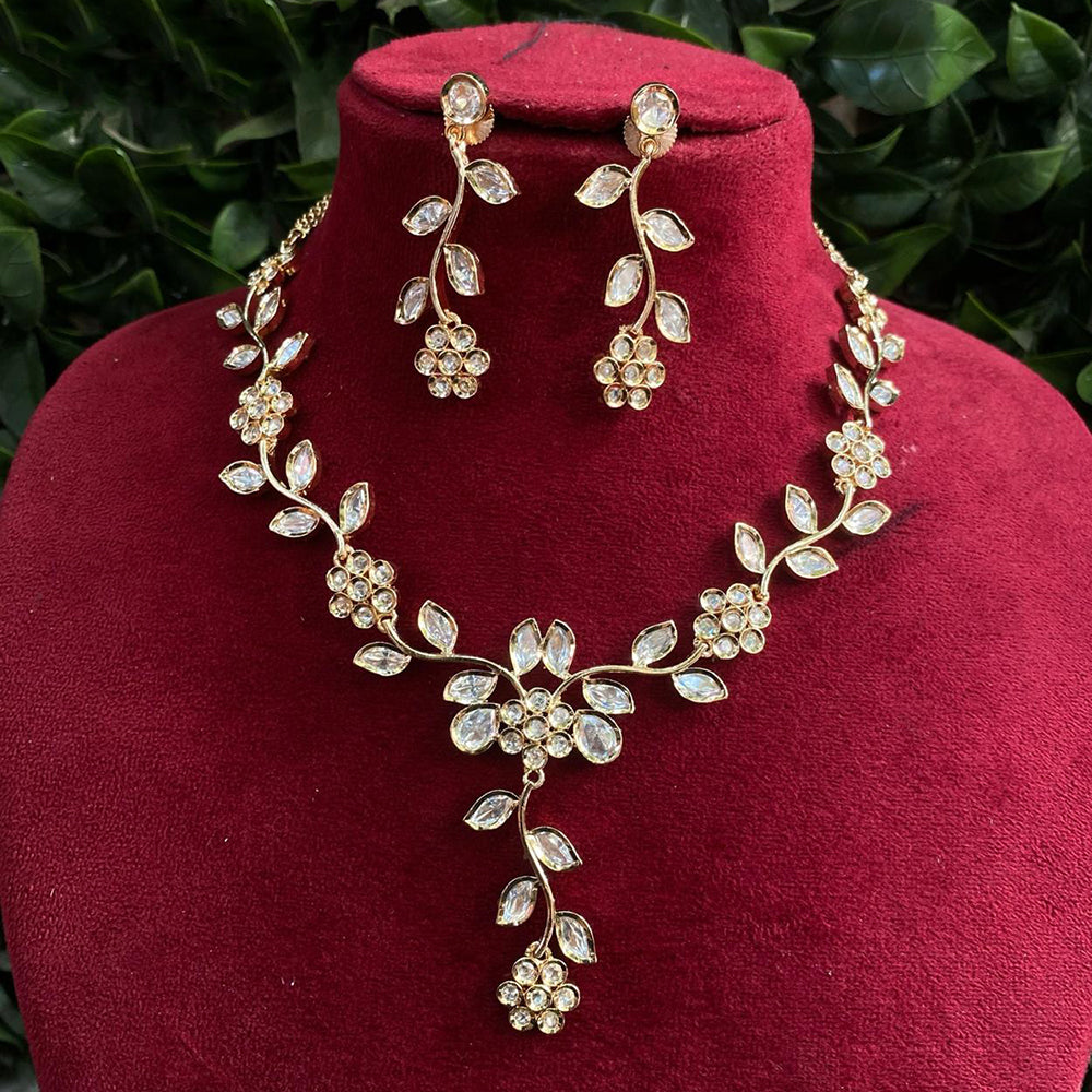 Amoliya Jewels Royal Polki Kundan Stone Heritage Necklace Set