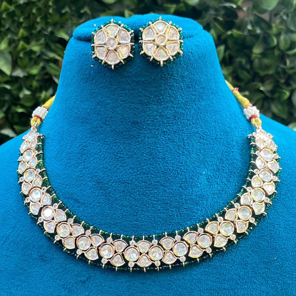 Amoliya Jewels Royal Polki Kundan Stone And Pearl Heritage Necklace Set