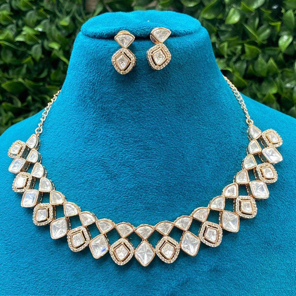 Amoliya Jewels Royal Polki Kundan Stone Heritage Necklace Set