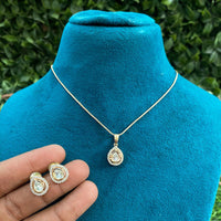 Amoliya Jewels Royal Polki Kundan Stone Chain Pendant Set