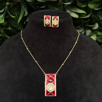 Amoliya Jewels Royal Polki Kundan Stone Heritage Necklace Set