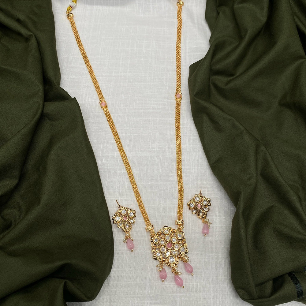 Amoliya Jewels Royal Polki Kundan Stone And Beads Heritage Necklace Set