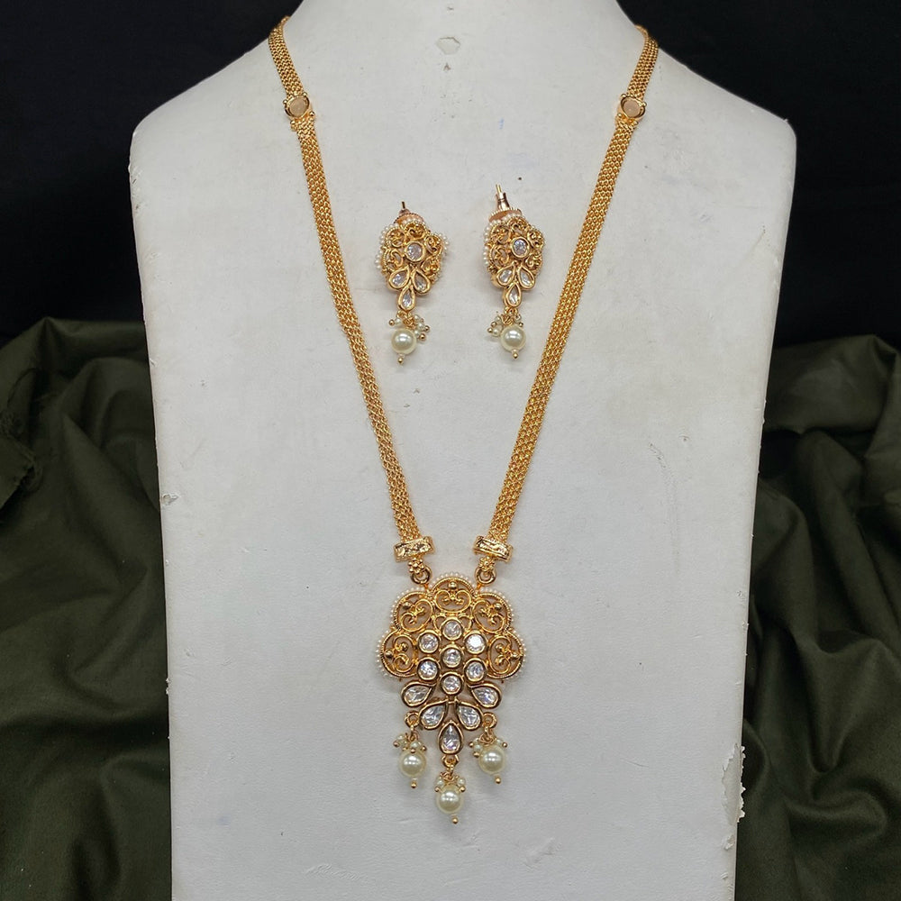 Amoliya Jewels Royal Polki Kundan Stone And Beads Heritage Necklace Set