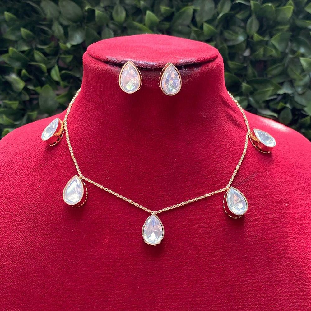 Amoliya Jewels Royal Polki Kundan Stone Heritage Necklace Set