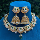 Amoliya Jewels Classic Polki Kundan Pota Stone Pearl Necklace Set