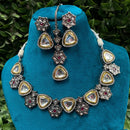 Amoliya Jewels Heritage Two-Tone Kundan And Austrian Pearl Necklace Set