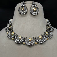 Amoliya Jewels Heritage Two-Tone Kundan And Austrian Pearl Necklace Set