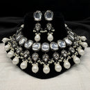 Amoliya Jewels Vintage Kundan Stone And Pearl Choker Necklace Set