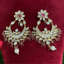 Amoliya Jewels Regal Shine Polki Kundan And Pearl Dangler Earrings