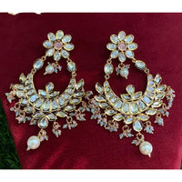 Amoliya Jewels Regal Shine Polki Kundan And Pearl Dangler Earrings