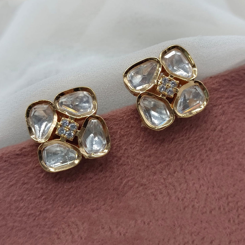 Amoliya Jewels Royal Polki Kundan Stone Designer Studs Earrings